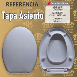 Tapa asiento tasa sanitario, medidas 40 x 40 x 13.5 cm plastico, biscocho asiento caida lenta, color blanco