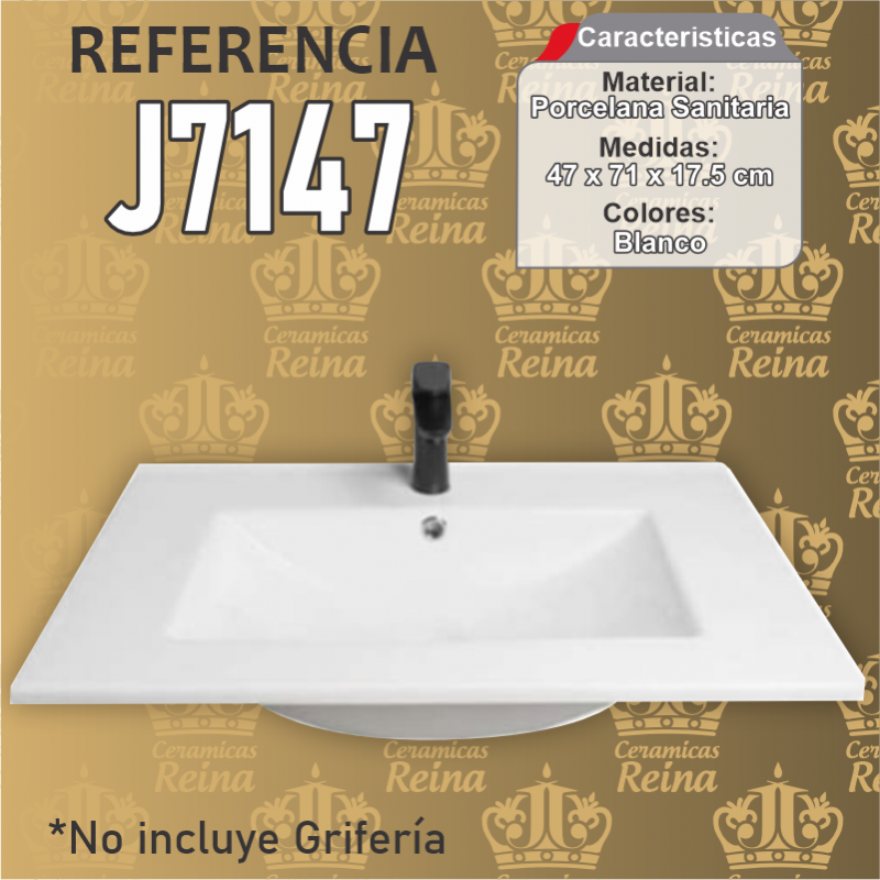 Lavamanos tipo placa Refencia 7147 medidas 47 x 71 x 17.5 cm en porcelana sanitaria Blanco, rectangular Lavamanos tipo placa Refencia 7147 medidas 47 x 71 x 17.5 cm en porcelana sanitaria Blanco, rectangular