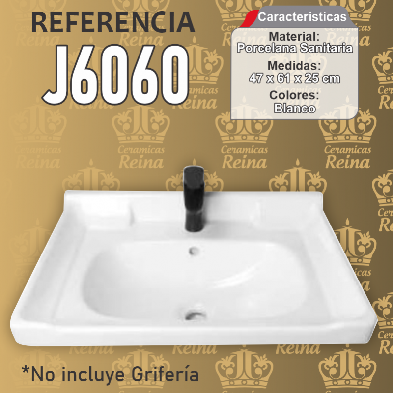 Lavamanos tipo placa salpicadero Refencia J6060 medidas 47 x 61 x 25 cm en porcelana sanitaria Blanco, rectangular Lavamanos tipo placa salpicadero Refencia J6060 medidas 47 x 61 x 25 cm en porcelana sanitaria Blanco, rectangular