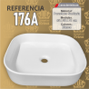 Lavamanos Refencia 176A medidas 48 x 35 x 11 cm en porcelana sanitaria Blanco, Rectangular para sobreponer tipo vessel