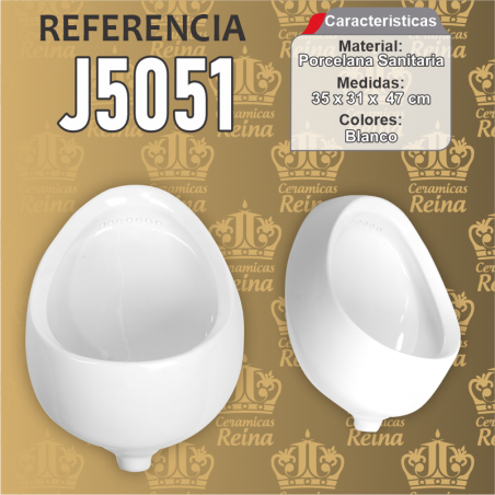 Medidas 35 x 31 x  47 cm, Porcelana Ceramica acabado Brillante, Orinal Pequeño, Color Blanco, ref. J5051